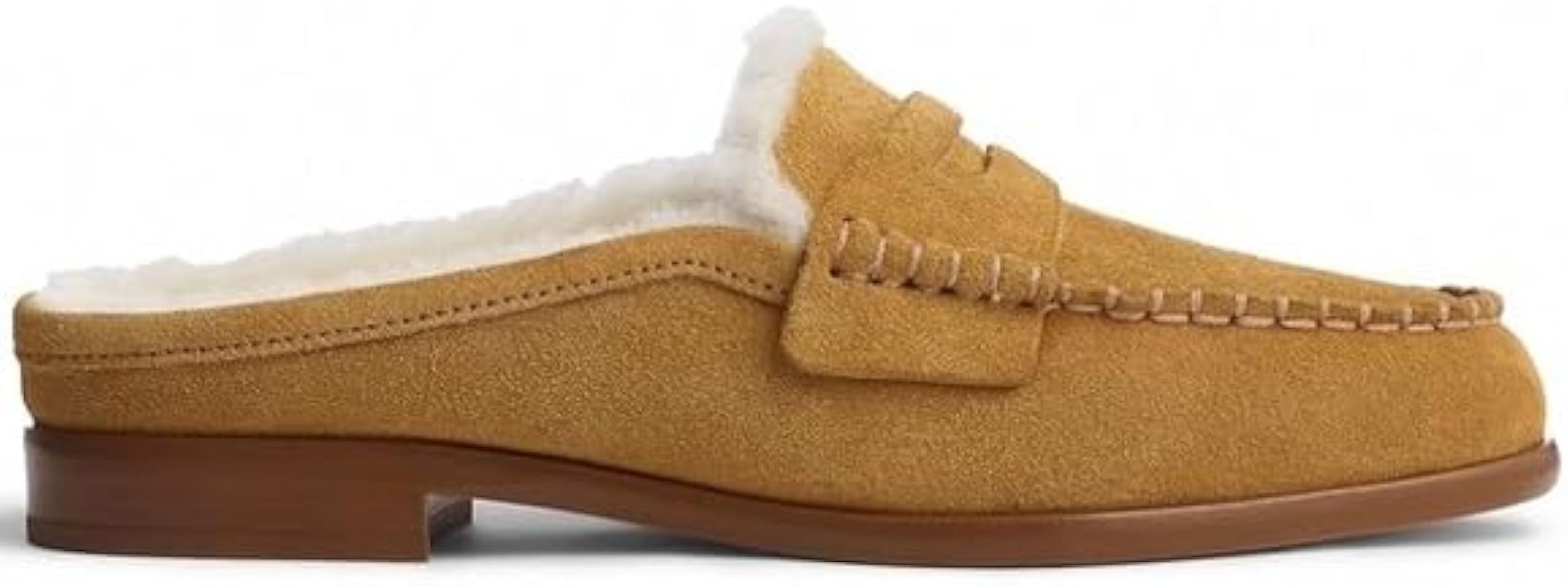 Fur Lined Mules for Women Closed Round Toe Fuzzy Slippers Slip On Backless Loafers Comfortable Ca... | Amazon (US)