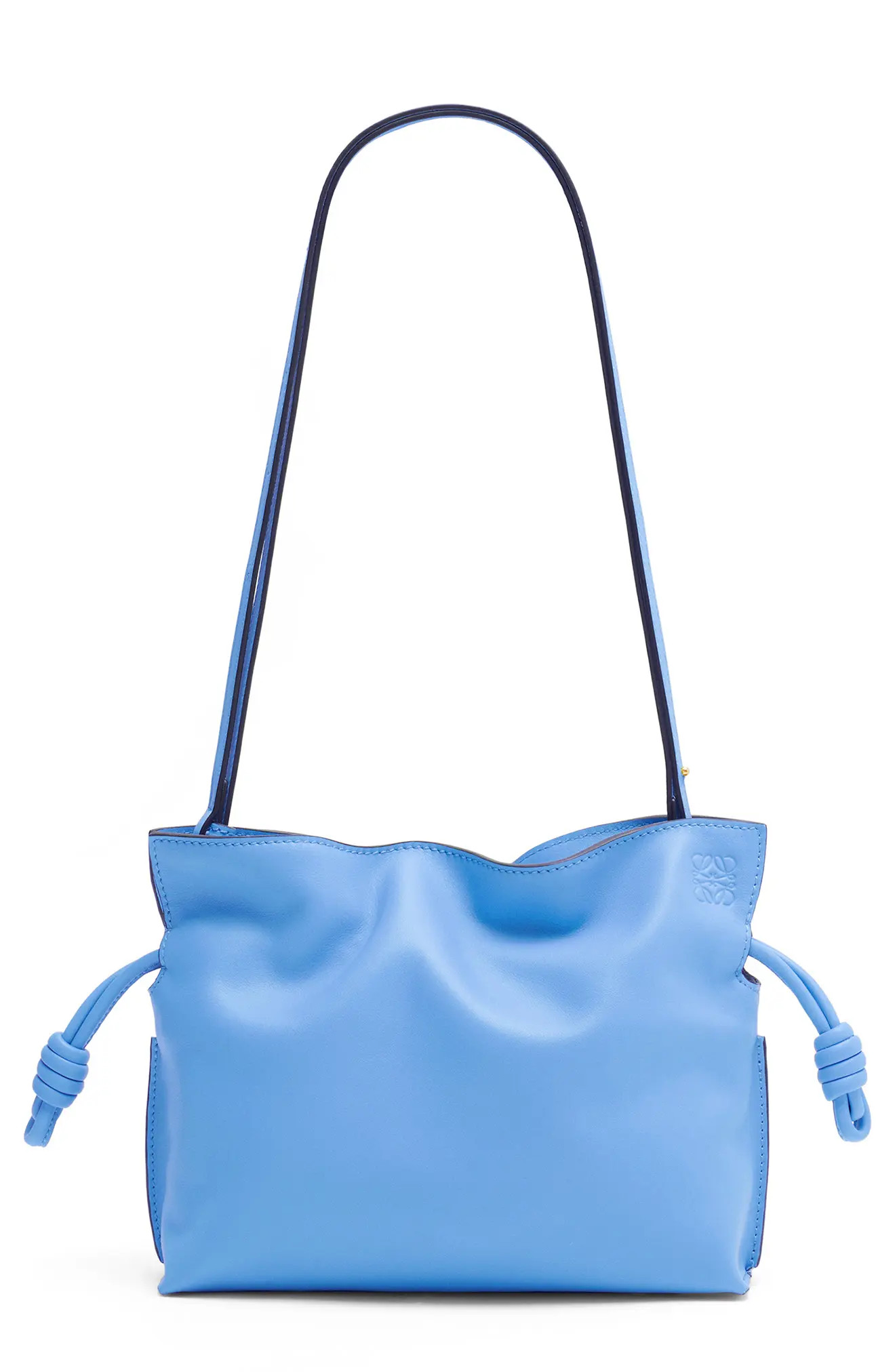 Loewe Mini Flamenco Leather Clutch in Celestine Blue at Nordstrom | Nordstrom