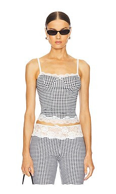 LIONESS Top Model Cami in Black Check from Revolve.com | Revolve Clothing (Global)