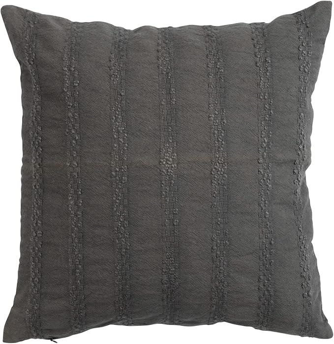 Bloomingville Woven Cotton, Charcoal Pillow Covers, 18" L x 18" W x 0" H, Black | Amazon (US)