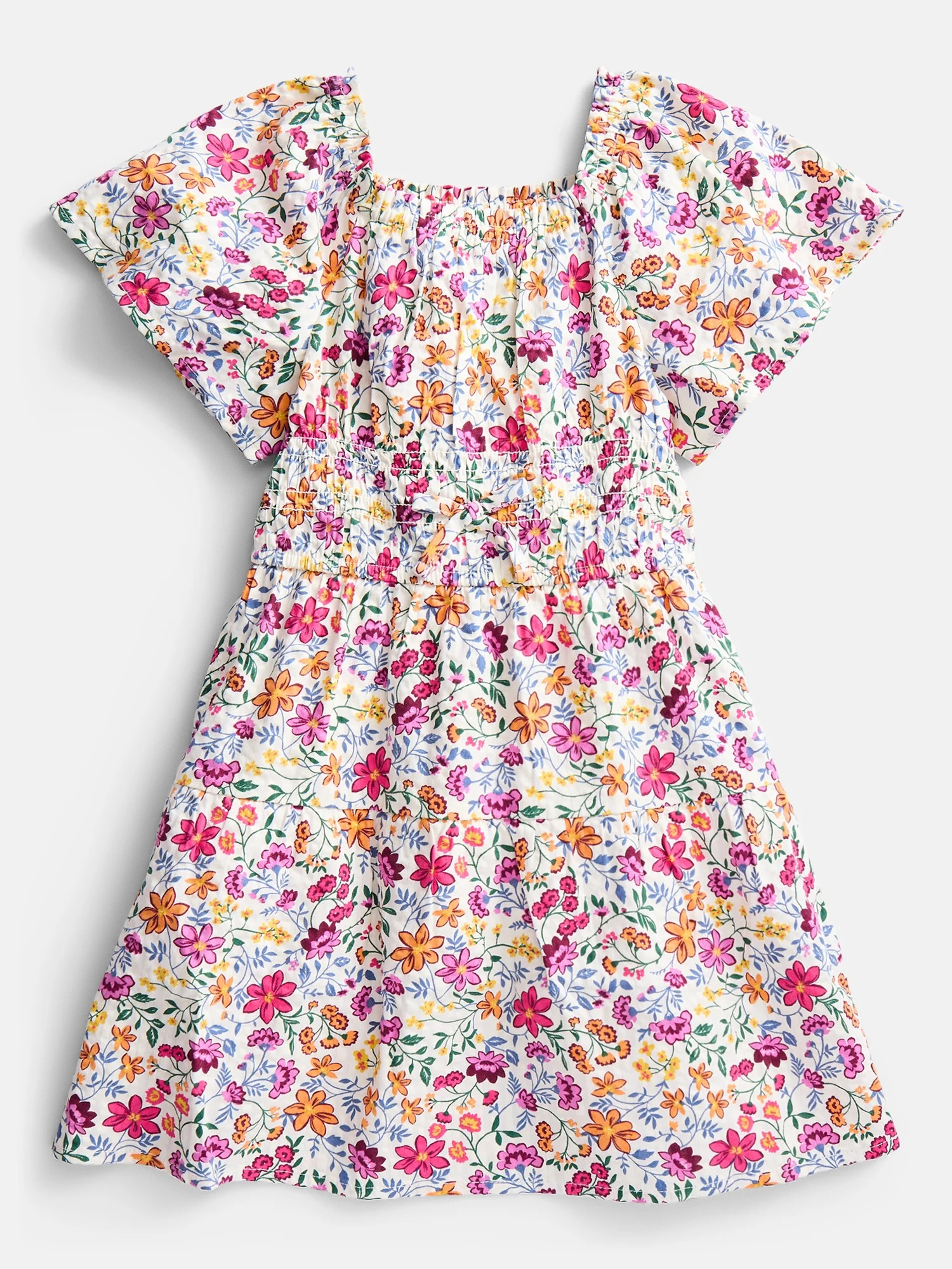 Wonder Nation Girls' Smocked Waist Print Dress, Sizes 4-18 & Plus | Walmart (US)