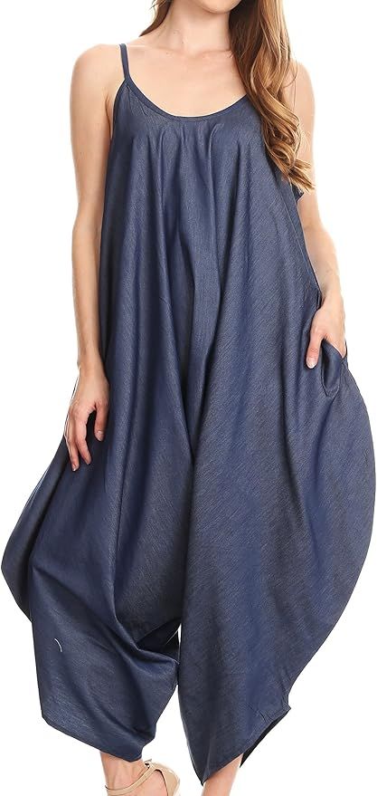 Sakkas Latrice Balloon Sleeveless Relax Fit Jumpsuit Tent with Pockets Unique | Amazon (US)