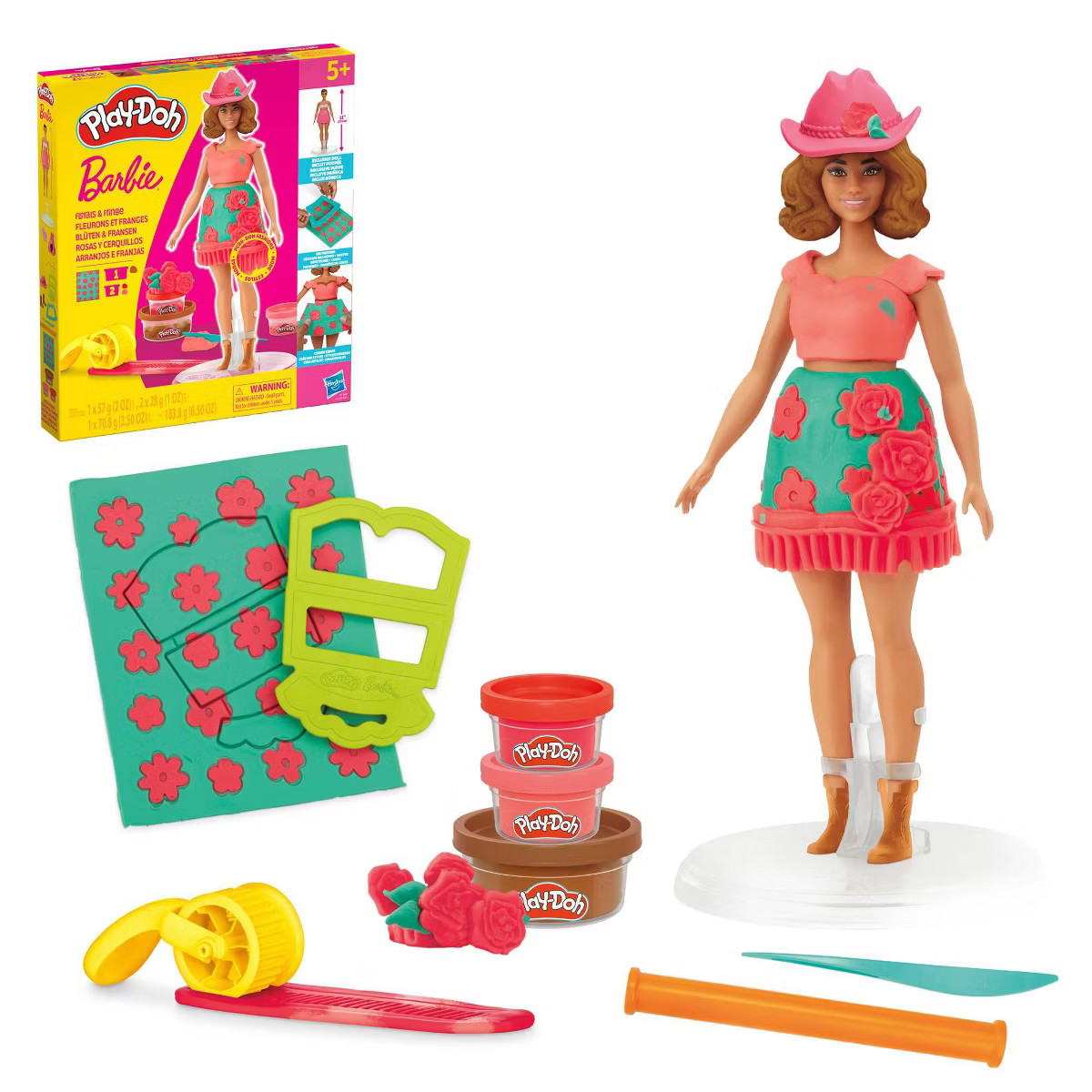 Play-Doh Barbie Florals and Fringe Designer Doll Set, Christmas Gifts for Kids' | Target