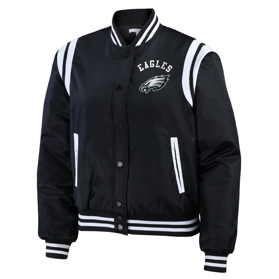 Philadelphia Eagles WEAR by Erin Andrews Women's Full-Zip Bomber Jacket - Black | Fanatics