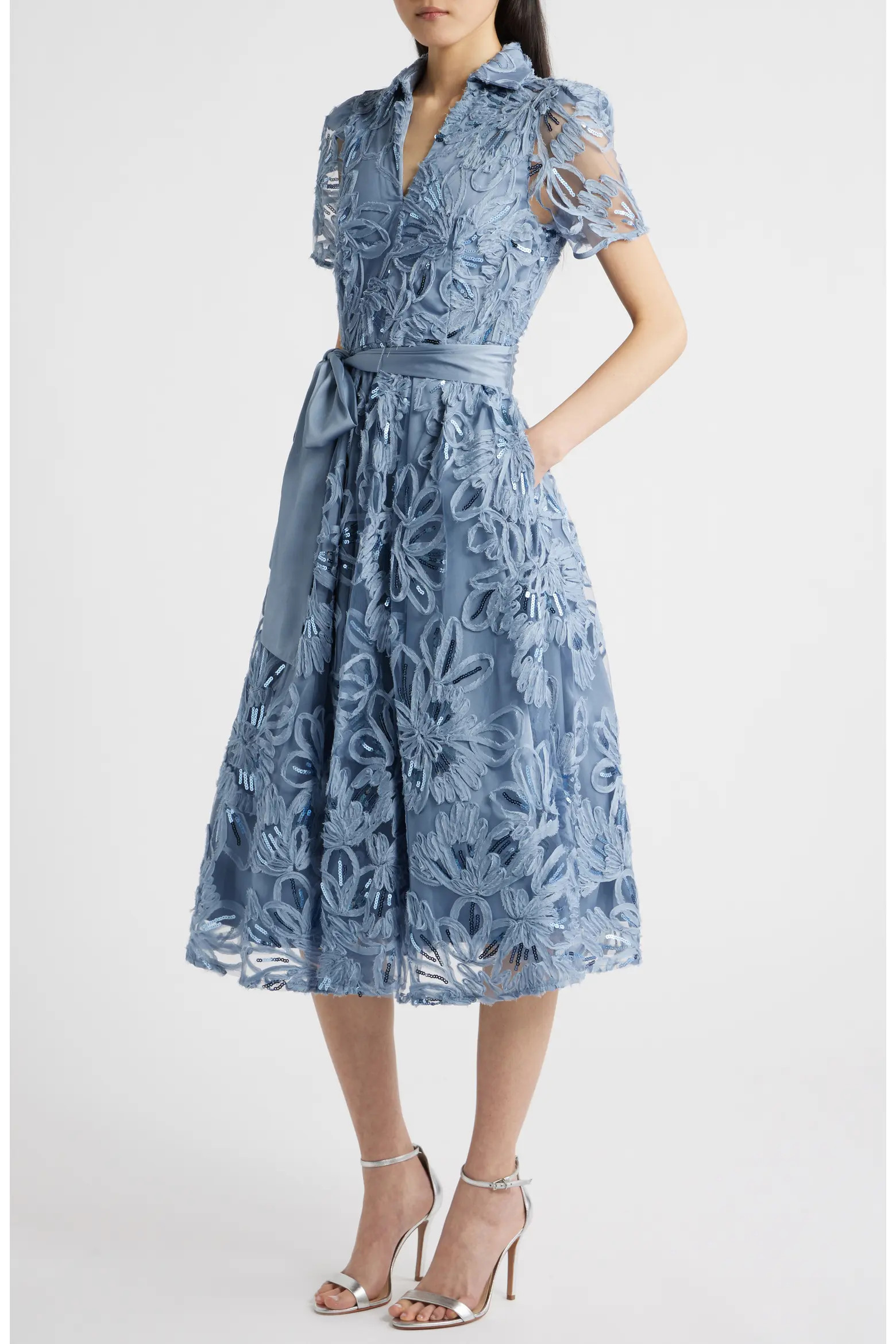 Sequin Soutache Lace Cocktail Midi Dress (Women) | Nordstrom | Nordstrom