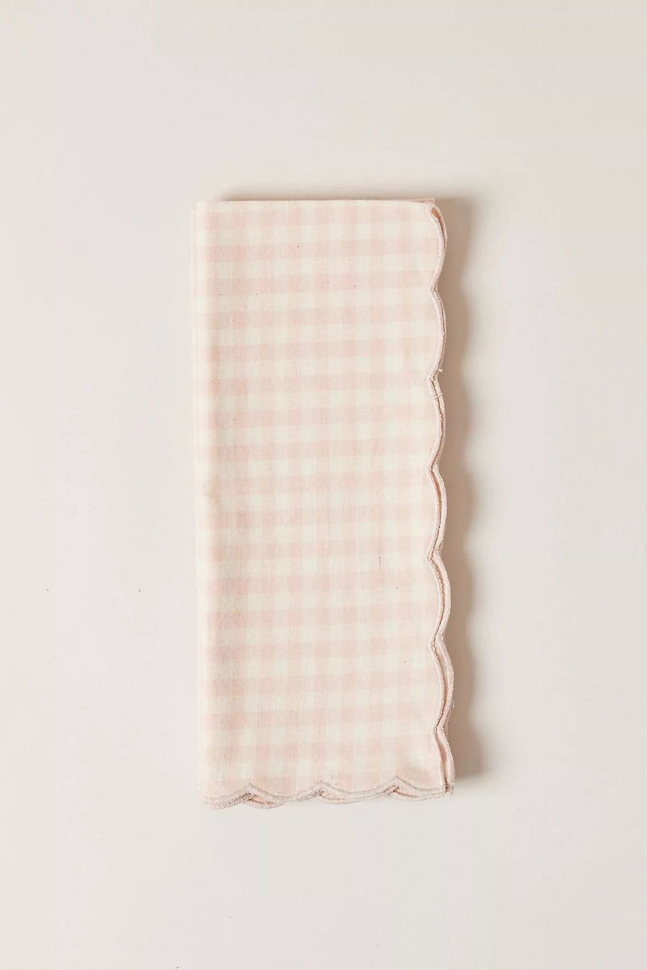 Farmhouse Pottery Petite Gingham Scalloped Napkins | Anthropologie (US)