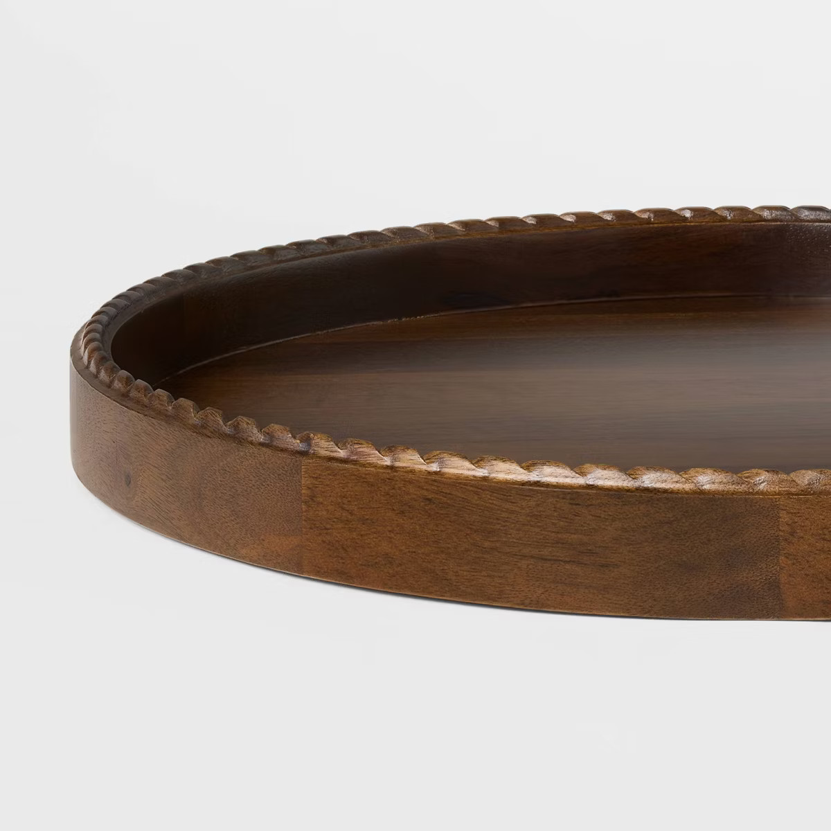 Braided Edge Wood Tray Dark Brown - Threshold™ designed with Studio McGee | Target