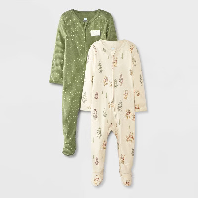 Baby 2pk Winnie the Pooh Sleep N' Play - Cloud Island™ Sage Green | Target