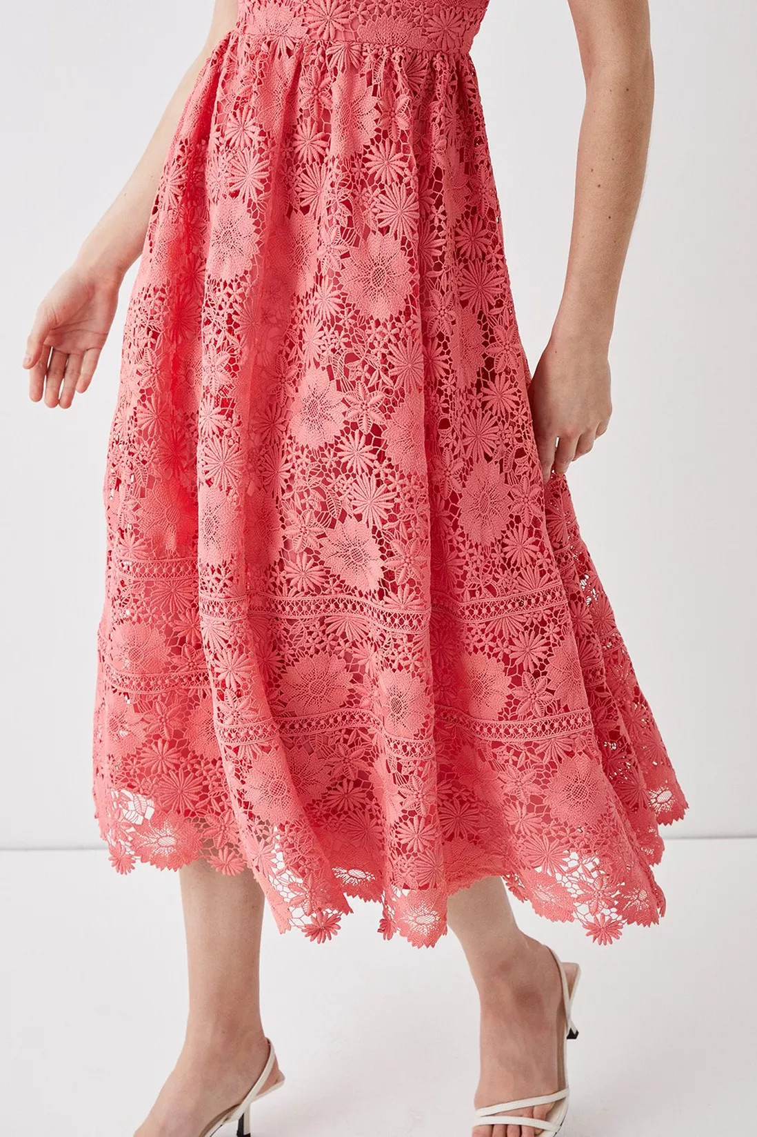 Dresses | Square Neck Lace Dress With Short Sleeve | Coast | Coast UK & IE