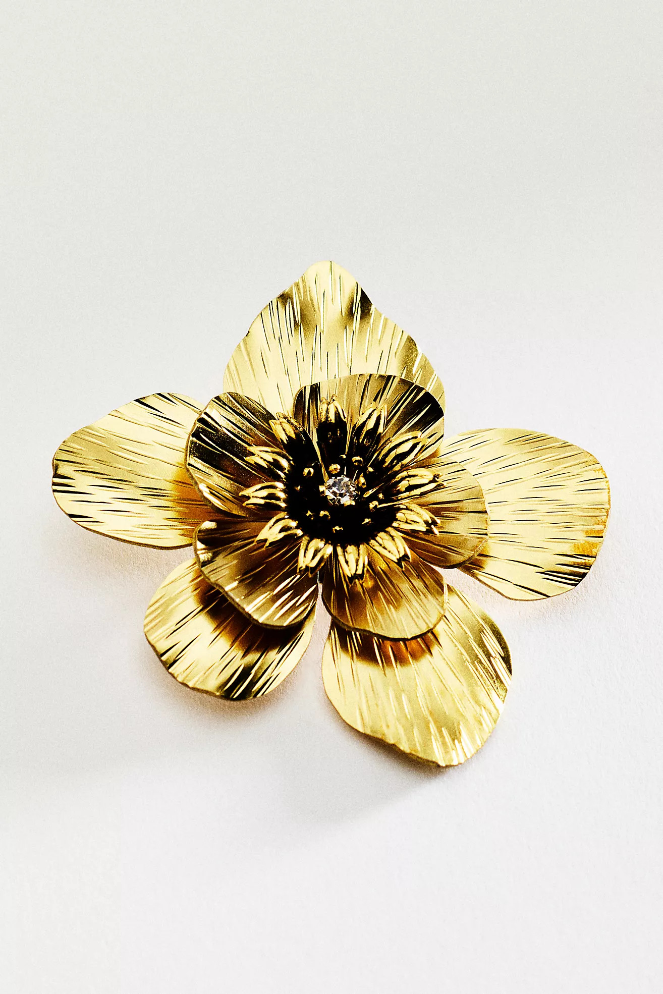 Gilded Floral Brooch | Anthropologie (US)