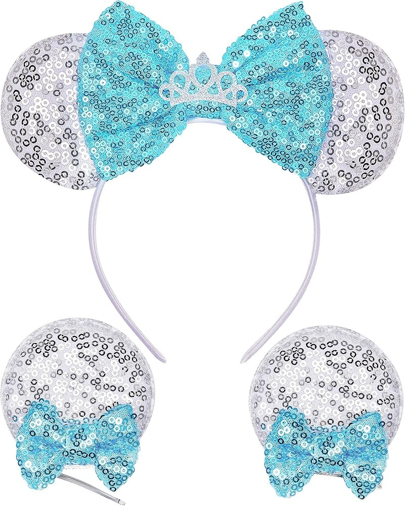 Akkya Mouse Ears Headband Hair Clips Accessories for Women Girl Kid Adult Birthday Party Princess... | Amazon (US)