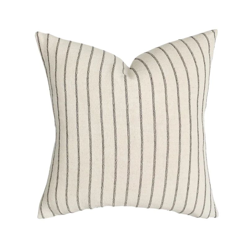 Walker | Natural Black Stripe Pillow Cover | Linen & James