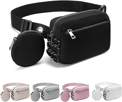 HVJCEZ Small Crossbody Purse Belt Bag Sets, Fanny Packs for Women Man Fashionable Double Zipper W... | Amazon (US)