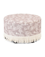 28.5in June Fringe Cocktail Ottoman | TJ Maxx