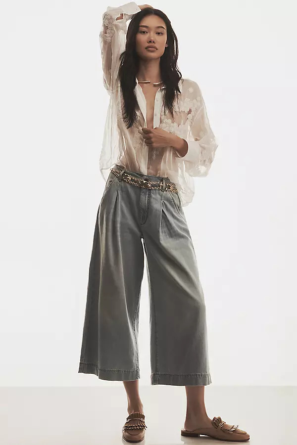 Pilcro High-Rise Crop Wide-Leg Jeans | Anthropologie (US)
