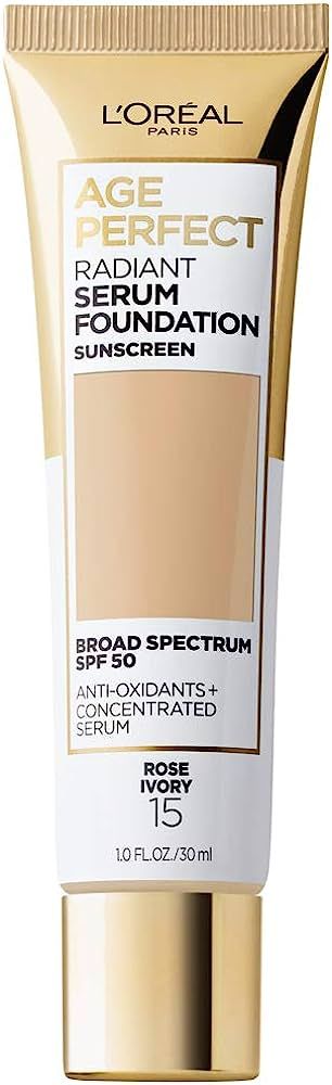 L'Oréal Paris Age Perfect Radiant Serum Foundation with SPF 50, Rose Ivory, 1 Ounce | Amazon (US)