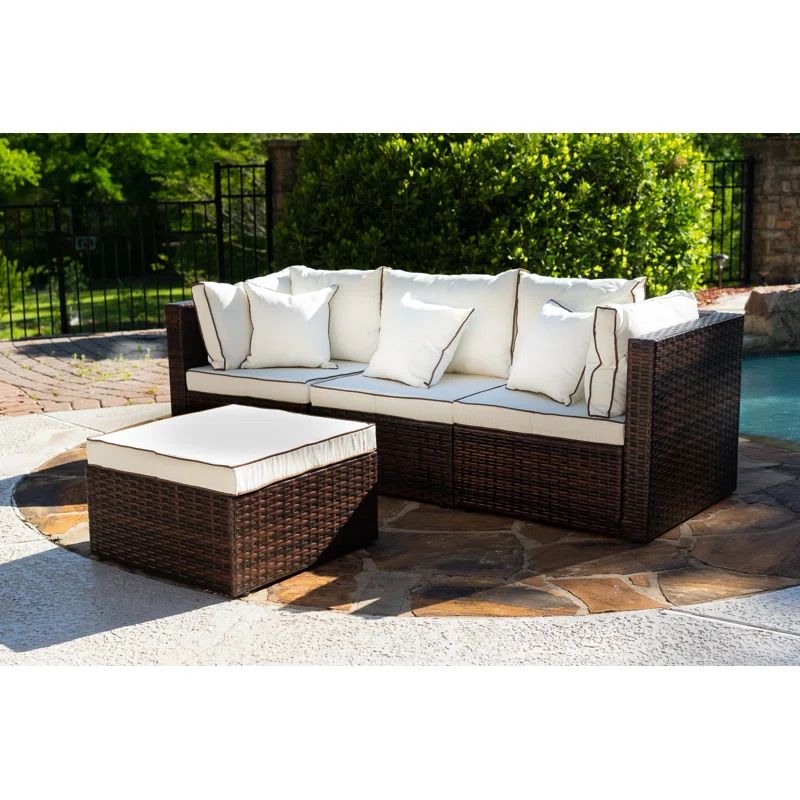 Burruss 84.5'' Wide Outdoor Reversible Patio Sectional with Cushions | Wayfair North America