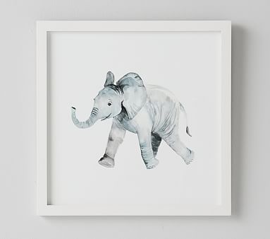 Baby Elephant Framed Art | Pottery Barn Kids