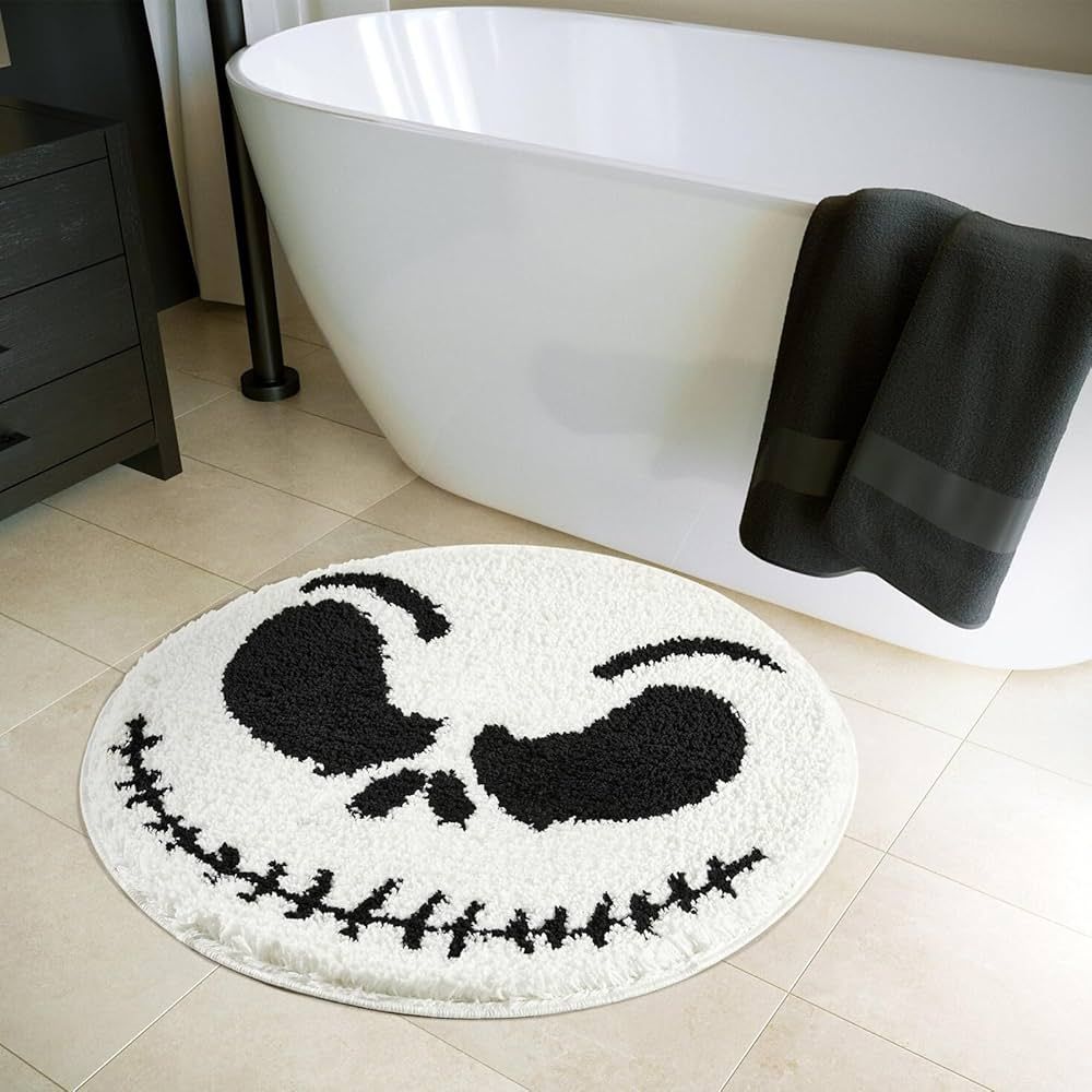 Jack Skellington Halloween Round Bathroom Rugs Mat 2ft, Non-Slip Machine Washable Soft Absorbent ... | Amazon (US)