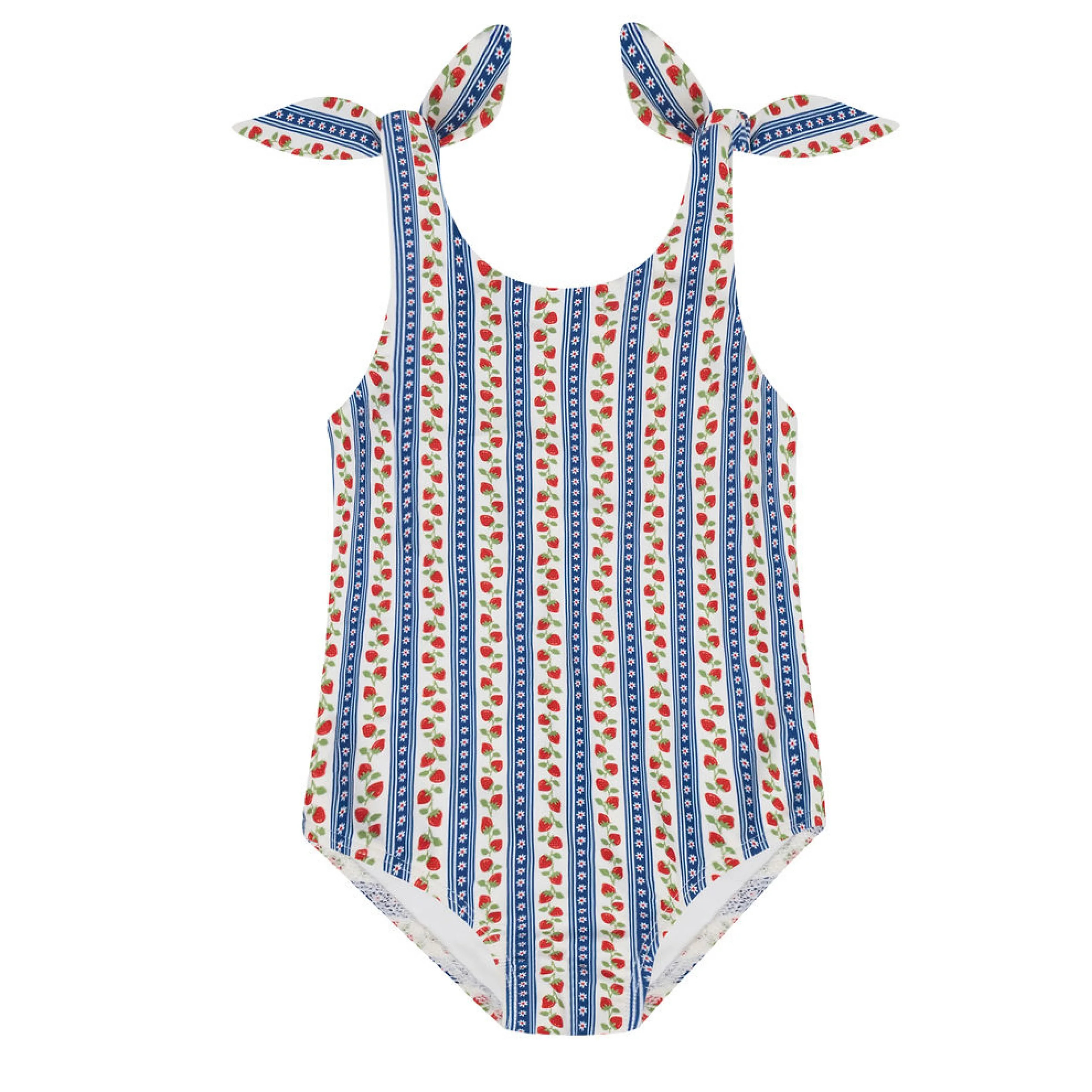 girls strawberry patch tie knot one piece | Minnow