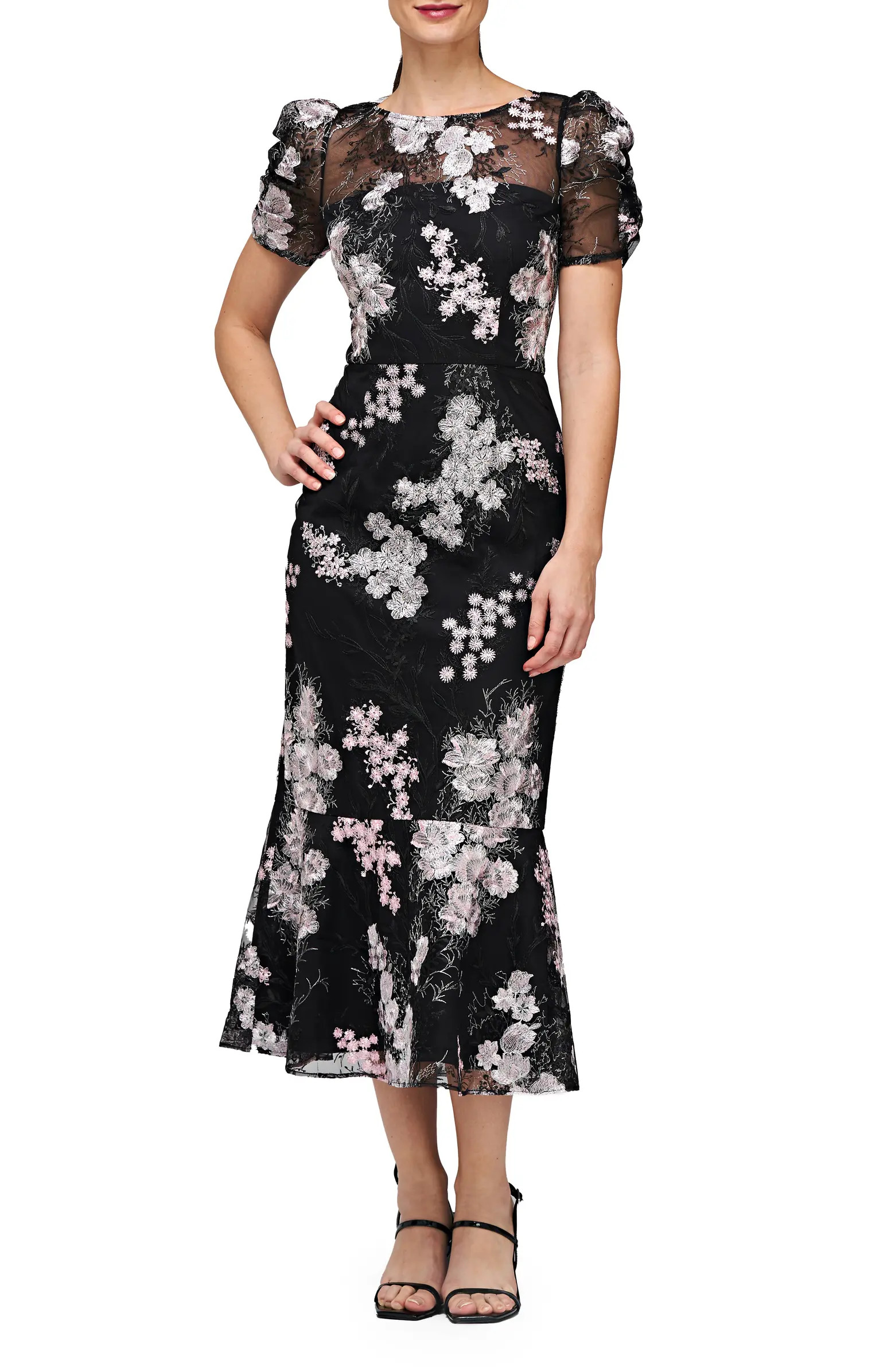 JS Collections Hope Floral Embroidered Cocktail Dress | Nordstrom | Nordstrom