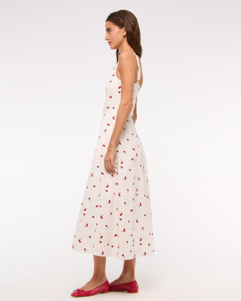 Women's The A&F Mila Stretch Midi Dress | Women's New Arrivals | Abercrombie.com | Abercrombie & Fitch (US)
