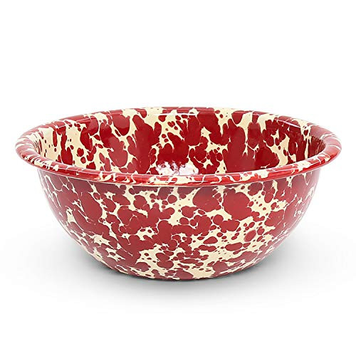 Crow Canyon Home Enamelware Cereal Bowl, 20 ounce, Burgundy/Cream Splatter (Single) | Amazon (US)