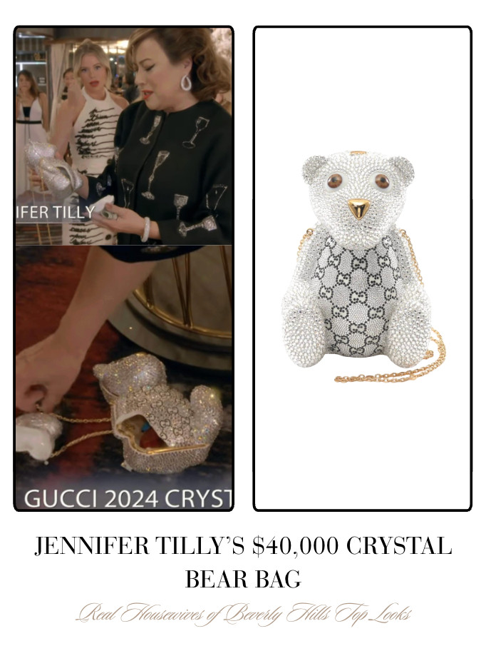 Jennifer Tilly's $40,000 Crystal Bear Bag 

 