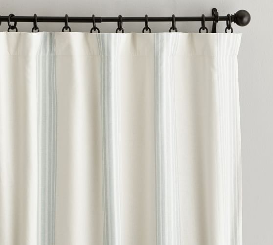 Riviera Stripe Drape - Porcelain Blue | Pottery Barn (US)