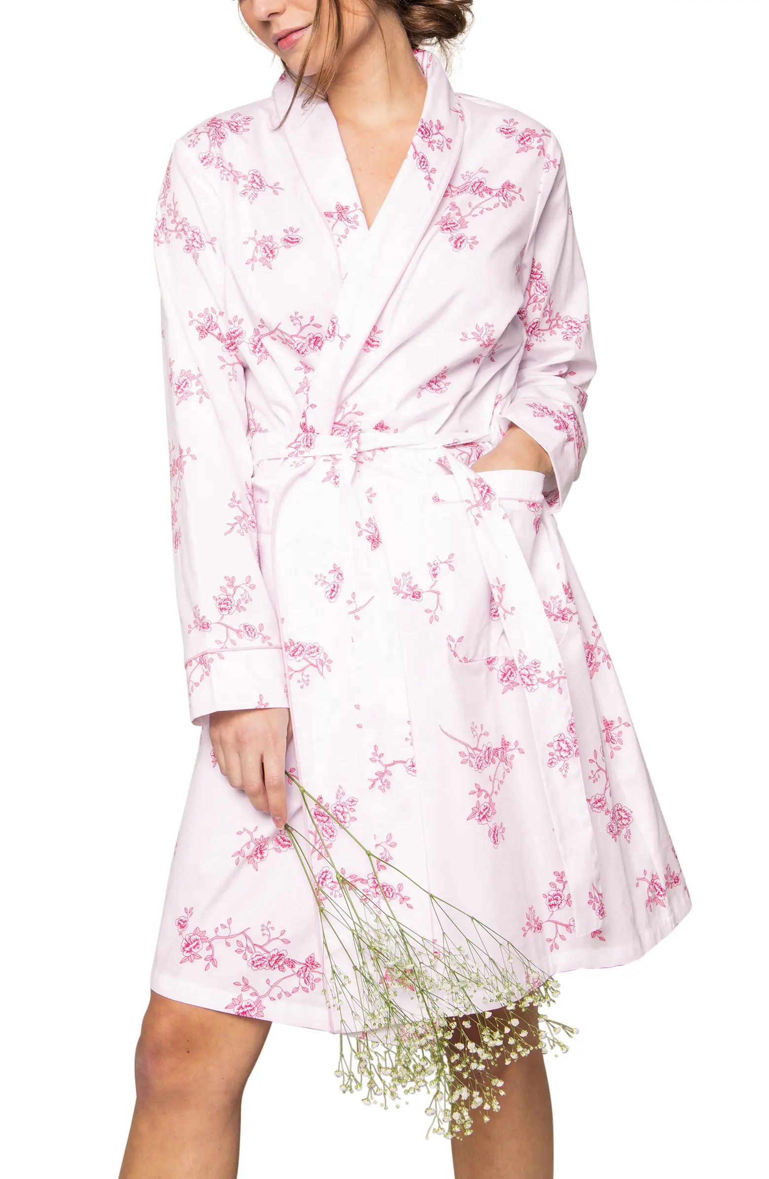Petite Plume English Rose Cotton Robe | Nordstrom | Nordstrom