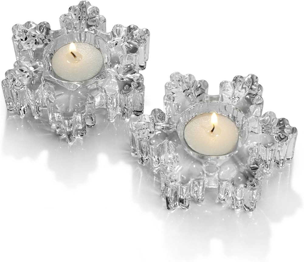 Mikasa Celebrations by Rejoice 4.25-Inch Snowflake Votive, Set of 2 | Amazon (US)