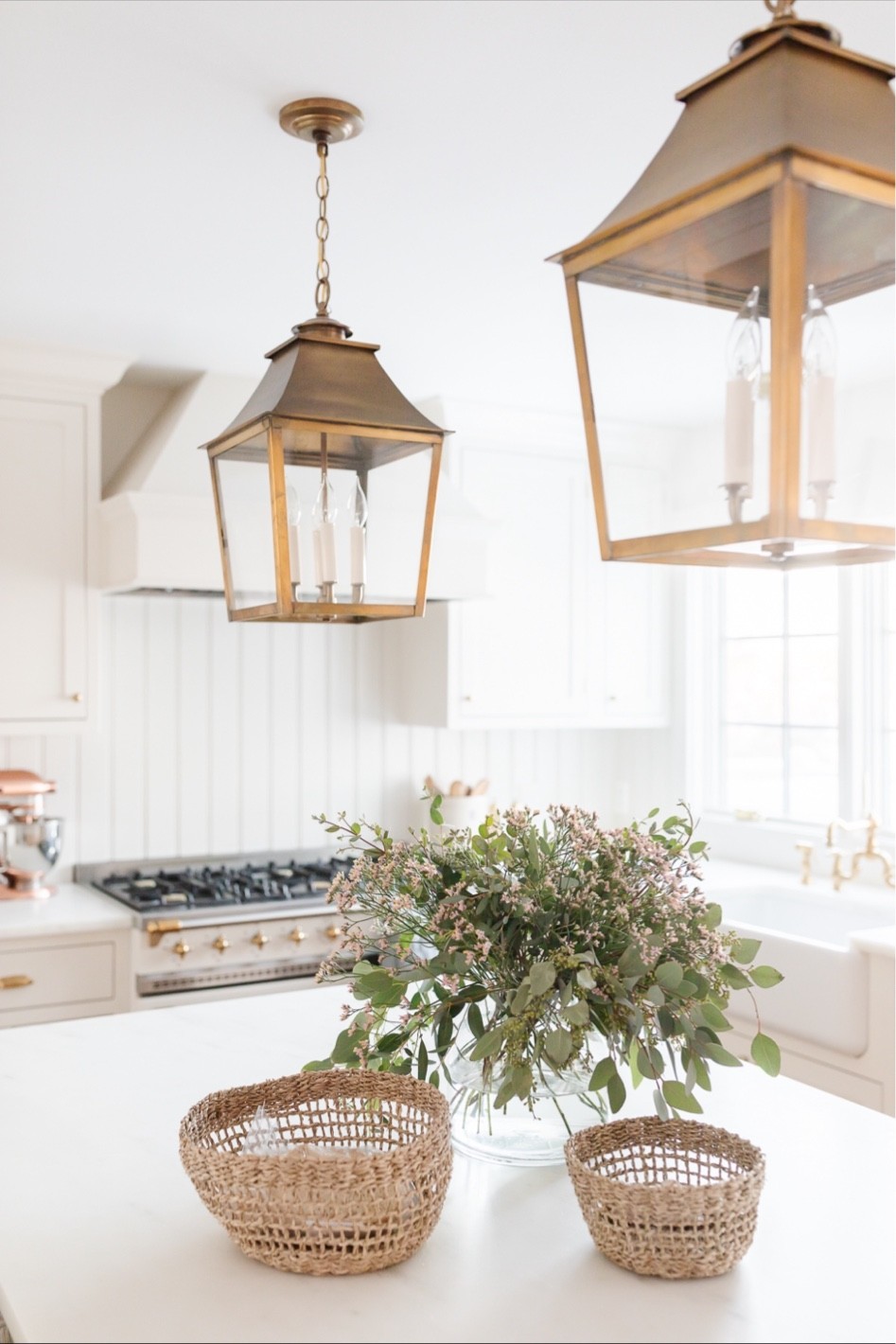Shop similar kitchen pendants from our kitchen! Post includes lanterns, baskets, jar, kitchen utensils, KitchenAid mixer, and brass hardware. Kitchen inspo, kitchen inspiration, kitchen sink, kitchen brass hardware, kitchen decor, kitchen cabinets, white kitchen, kitchen hardware, kitchen tools, kitchen home.

#LTKstyletip #LTKSeasonal #LTKhome