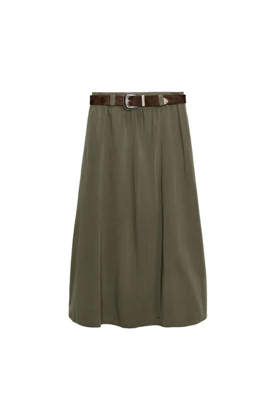 BELTED MIDI A-LINE SKIRT | Zara US