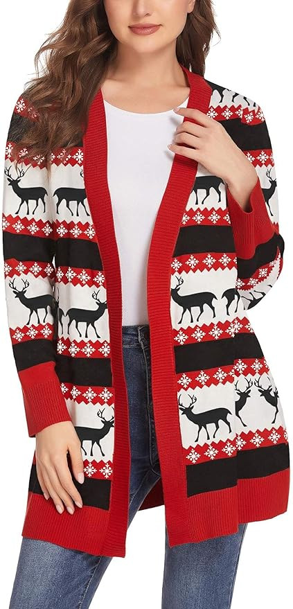 Hotouch Women Long Sleeve Cardigans Casual Open Front Cardigan Lightweight Knit Sweaters | Amazon (US)