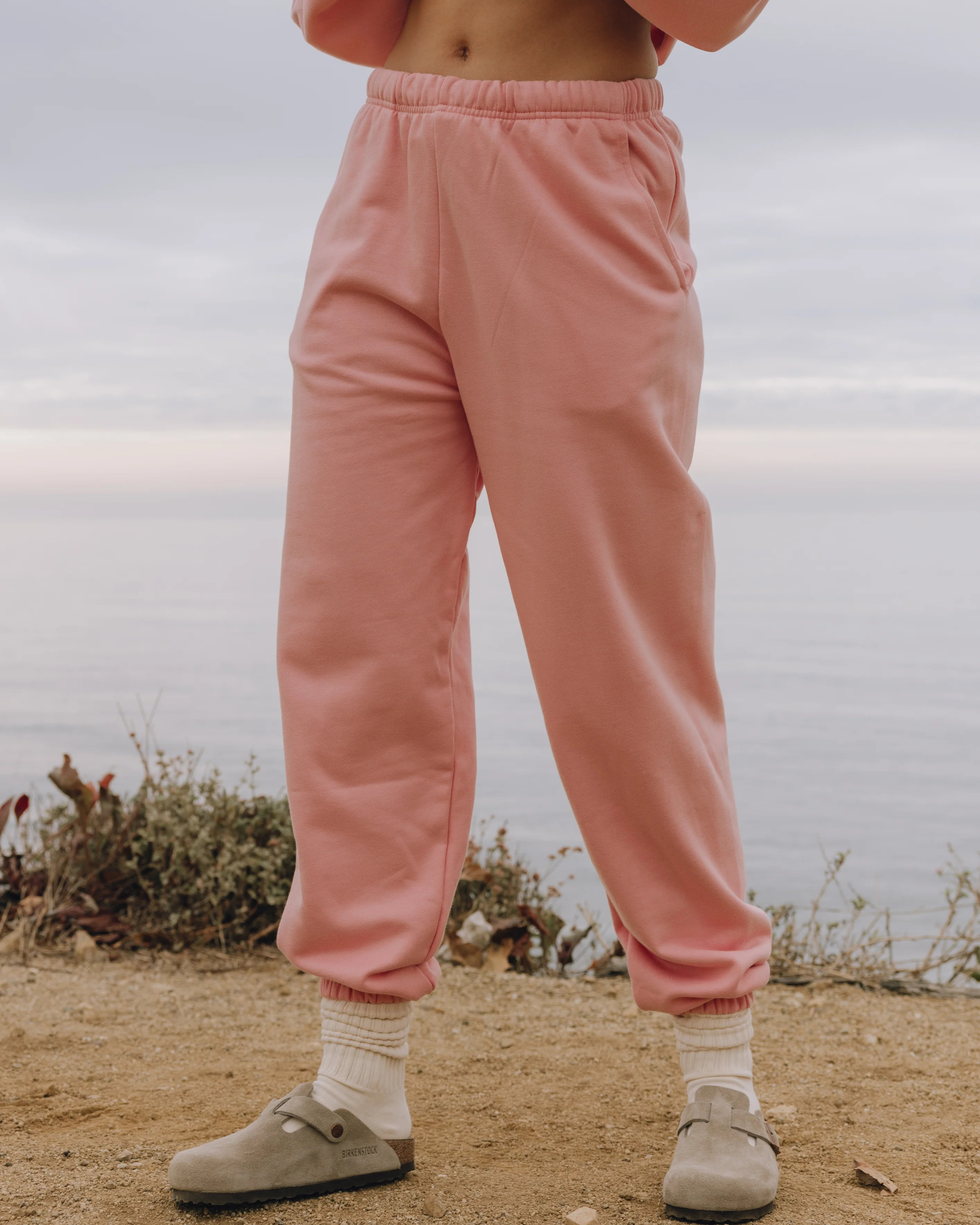 Unisex Fleece Joggers - Dusty Rose | Daily Drills