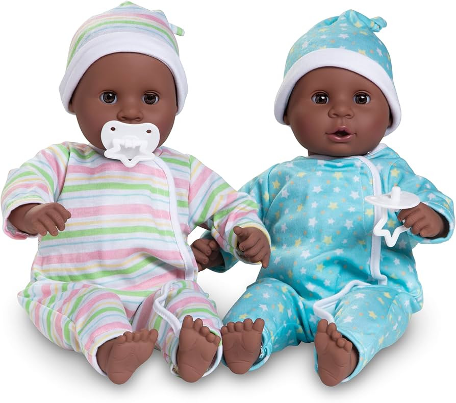 Melissa & Doug Mine to Love Twins Tyler & Taylor 15” Dark Skin-Tone Boy and Girl Baby Dolls wit... | Amazon (US)