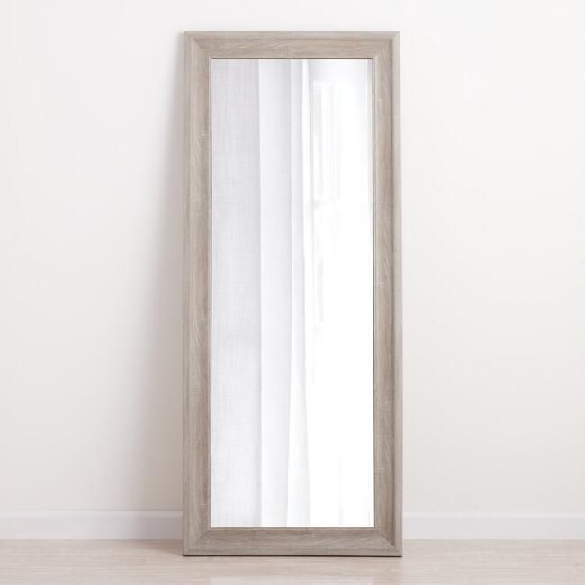 Light Natural Leaning Full Length Floor Mirror | World Market