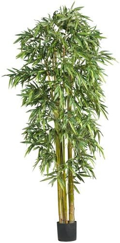 Nearly Natural 7' Big Bamboo Silk Artificial Trees, 84in, Green | Amazon (US)
