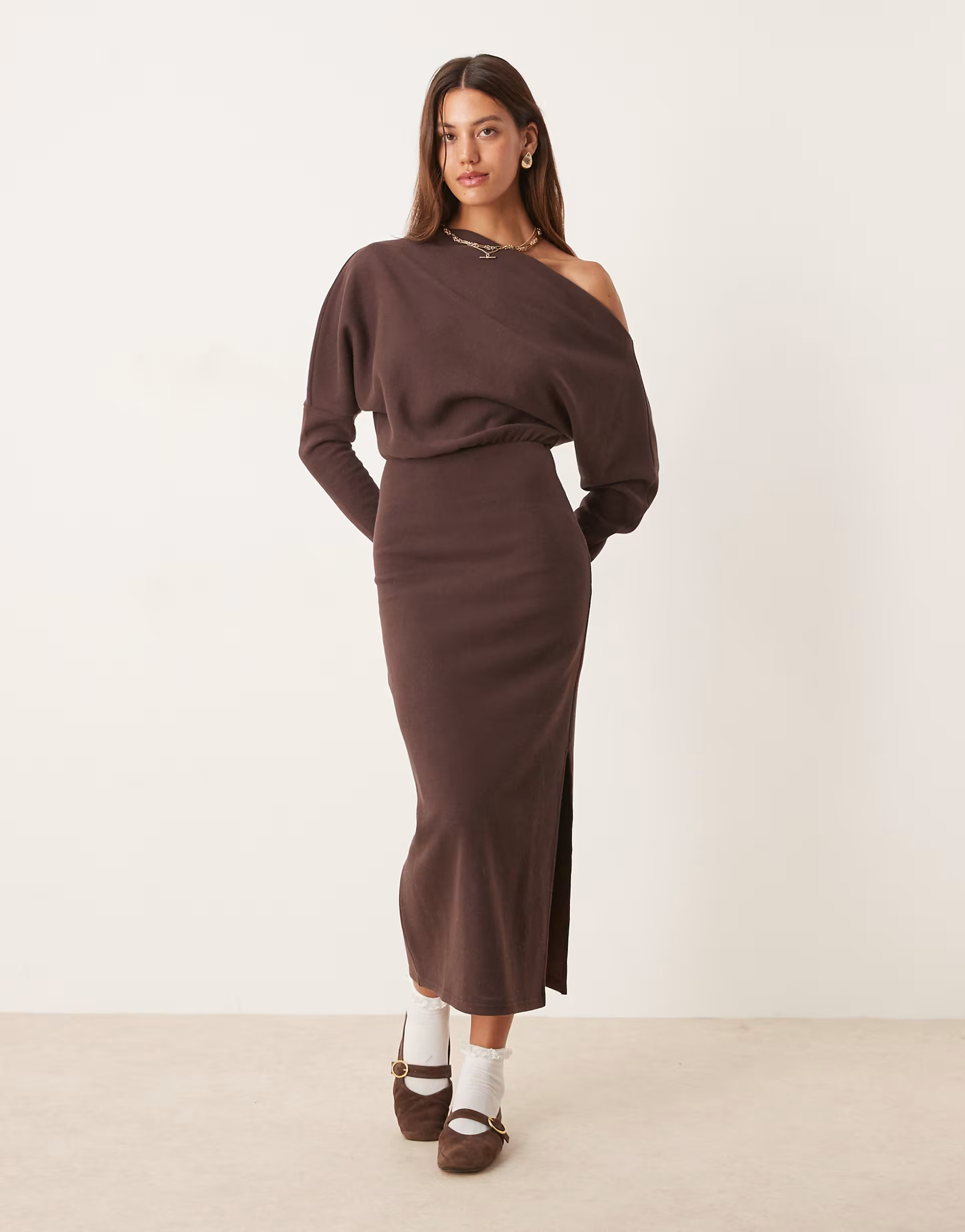 Home› Women› CTAS› Dresses: Selling fast› ASOS DESIGN supersoft long sleeve fallen should... | ASOS (Global)