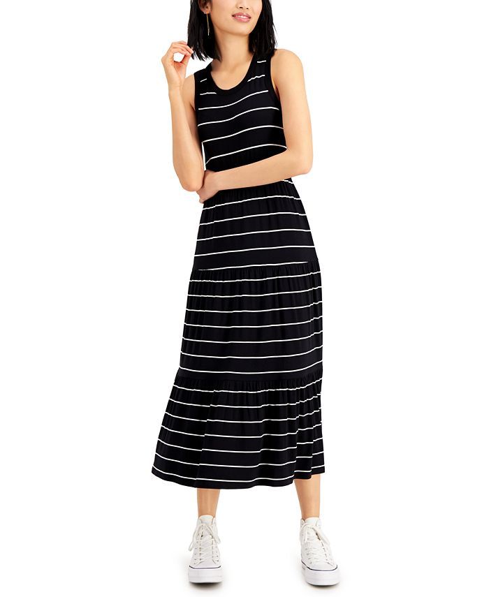 Style & Co Striped Sleeveless Maxi Dress, Created for Macy's & Reviews - Dresses - Women - Macy's | Macys (US)