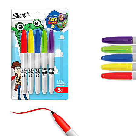 Sharpie Permanent Markers Toy Story 5 Packaging Assorted Fine Point 5 Count - Office Depot | Office Depot and OfficeMax 