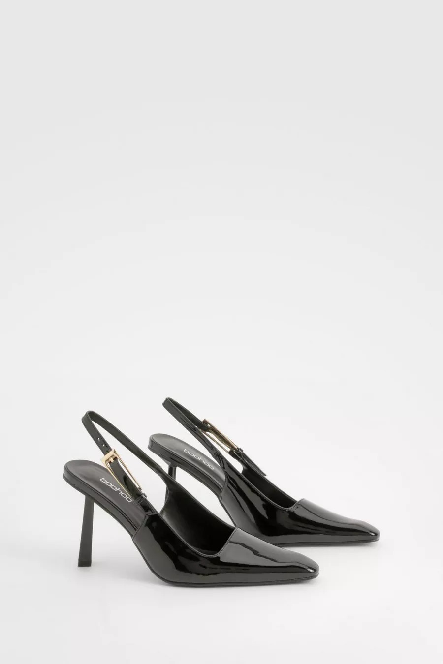 Square Stiletto Buckle Slingback Court Shoes | Boohoo.com (UK & IE)
