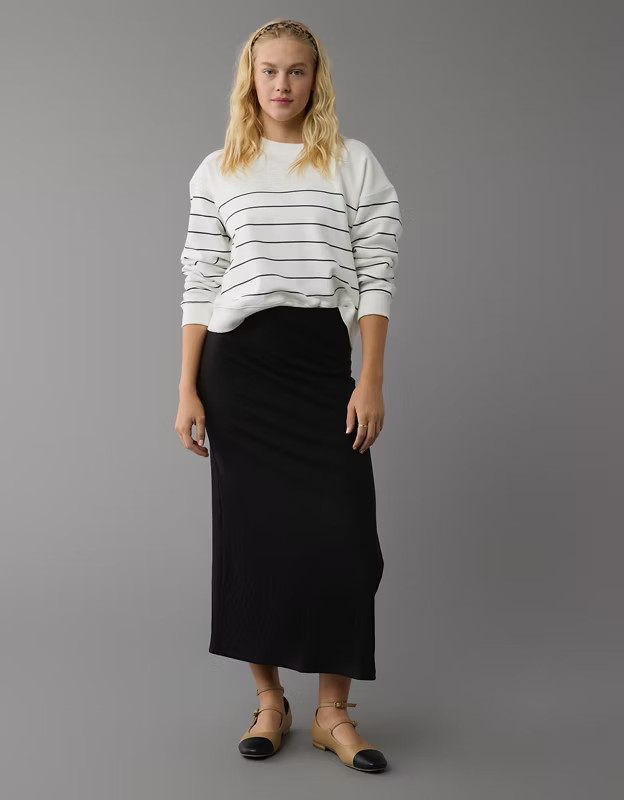 AE High-Waisted Column Maxi Skirt | American Eagle Outfitters (US & CA)