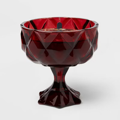 3 Wick Faceted Coup Haunt Couture Glass Filled Red Wax Candle 14.5oz - Threshold™ | Target