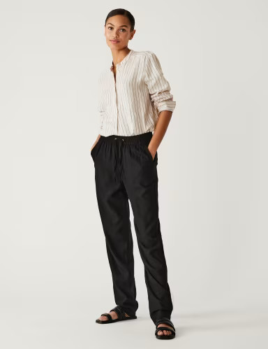 Linen Rich Tapered Trousers | Marks & Spencer (UK)