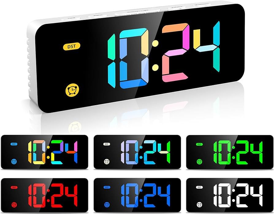 HODIK Alarm Clock for Kids Bedrooms Small Digital Clock with 7 Colors, 4 Dimmable Backlight, 3 Ad... | Amazon (US)