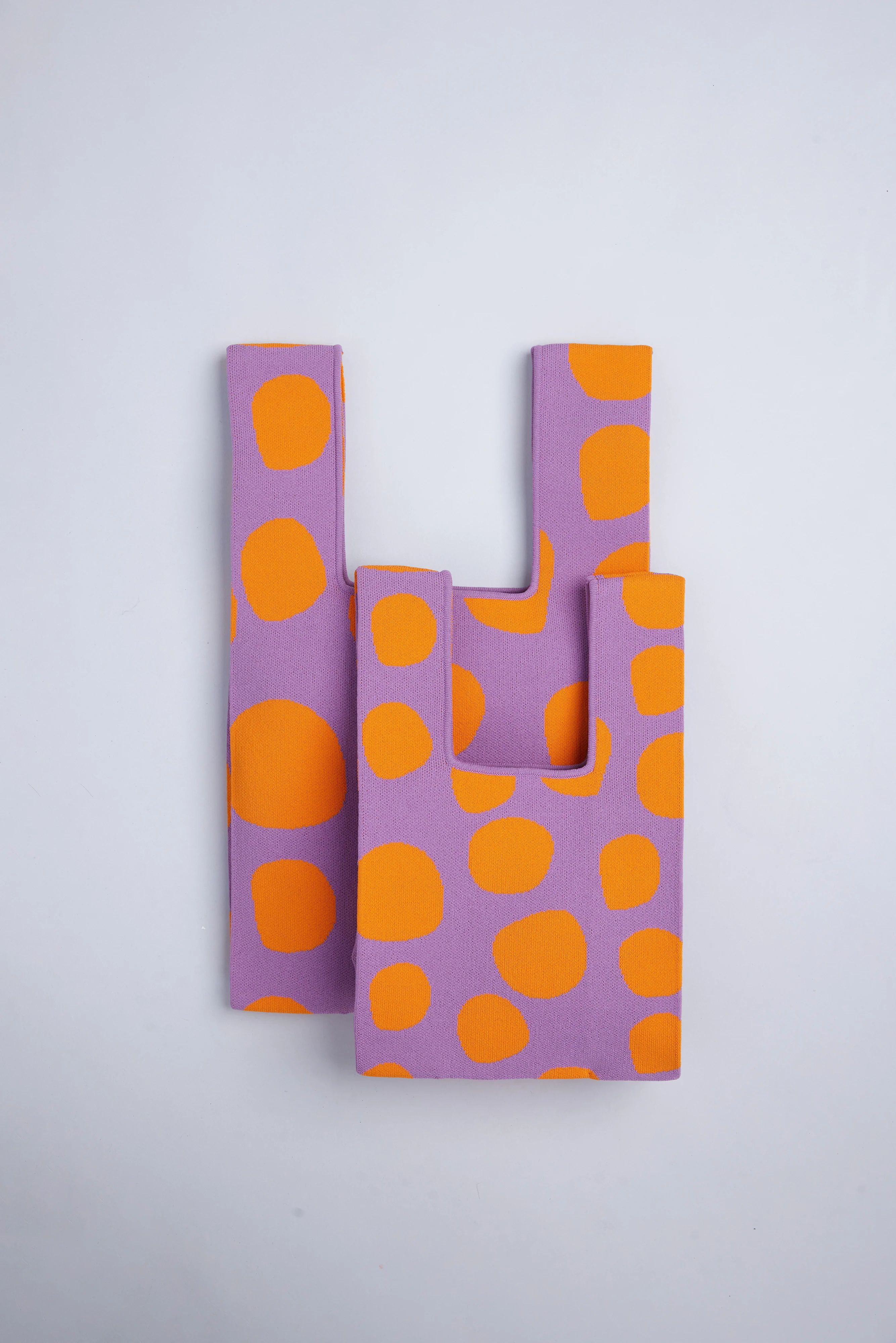 Bazzer Tote Bag Polka Dots (Purple and Orange) | Atacz (US)