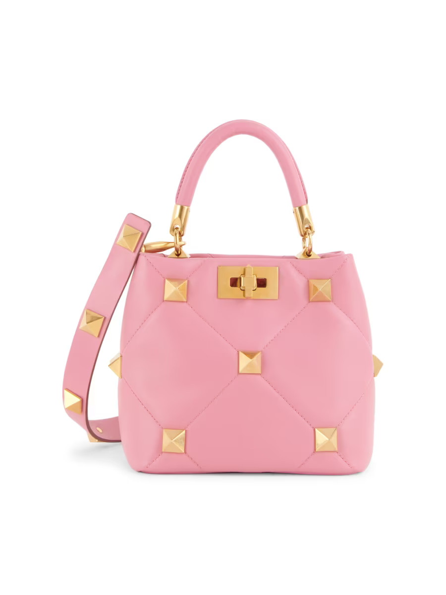 Small Roman Stud Leather Top Handle Bag | Saks Fifth Avenue