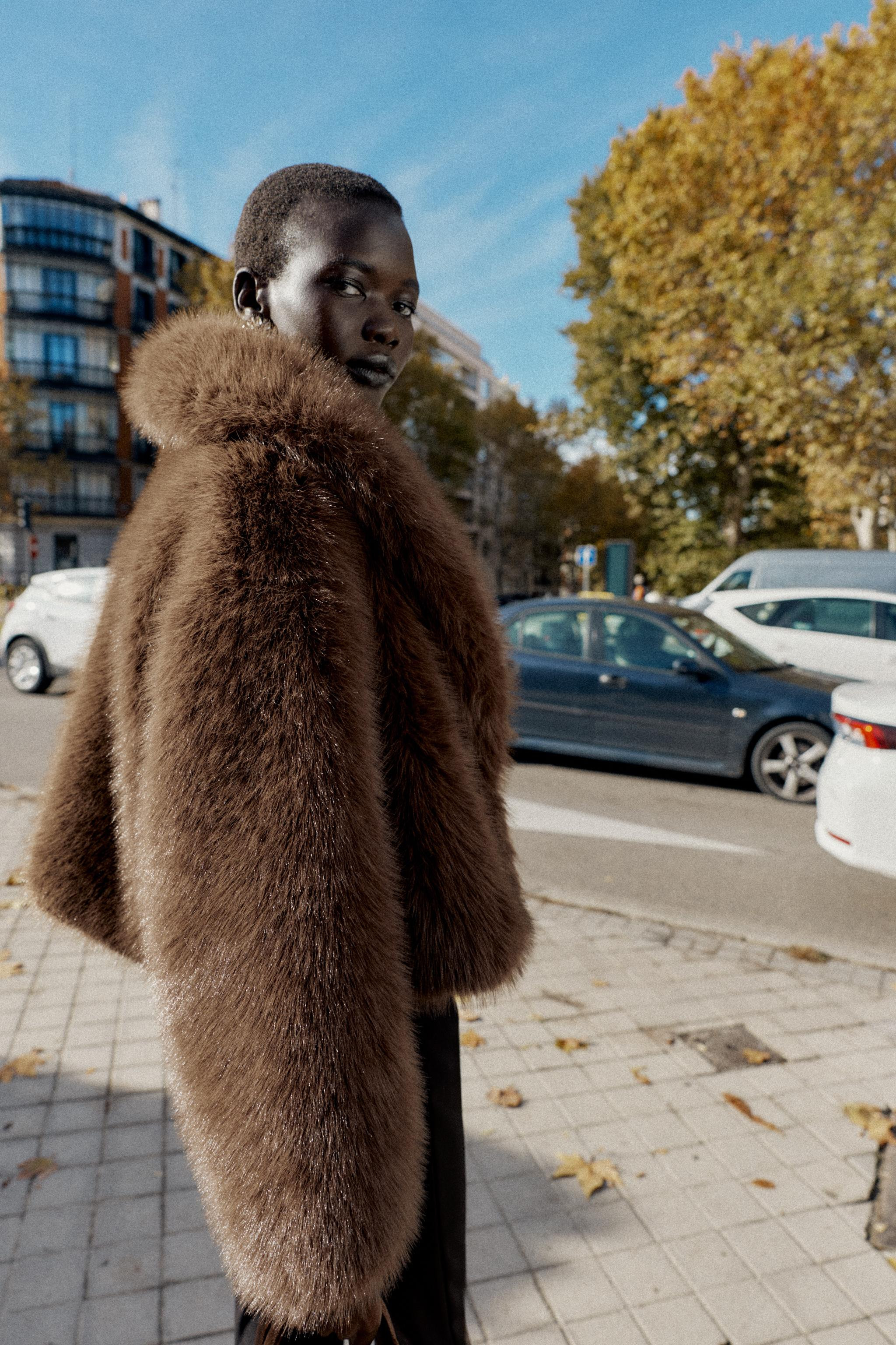 SHORT FAUX FUR COAT | Zara US