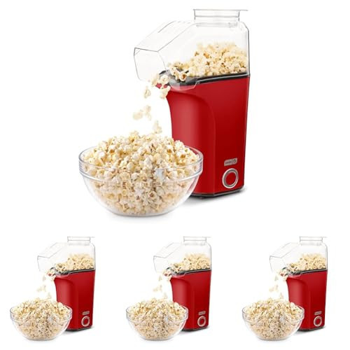 Dash Fresh Pop Popcorn Maker - Oil-Free,Air Popcorn Popper - With Measuring Cup & Recipe Guide - Perfect for Movie Nights - 16 Cups,Red,(Pack of 4) | Amazon (US)